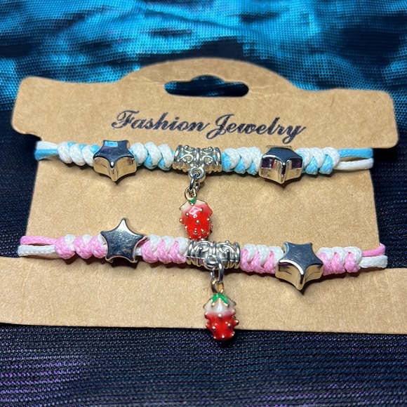 Strawberry Charm Matching Friendship Bracelets - Picture 3 of 8